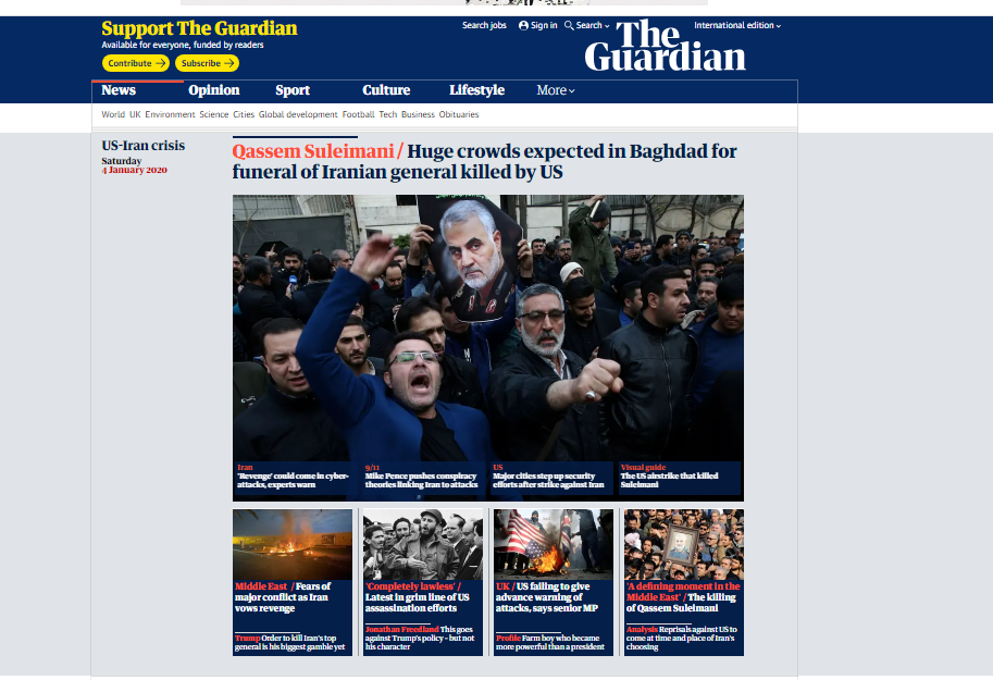 واکنش‌های جهانی به شهادت سپهبد سلیمانی (۳)