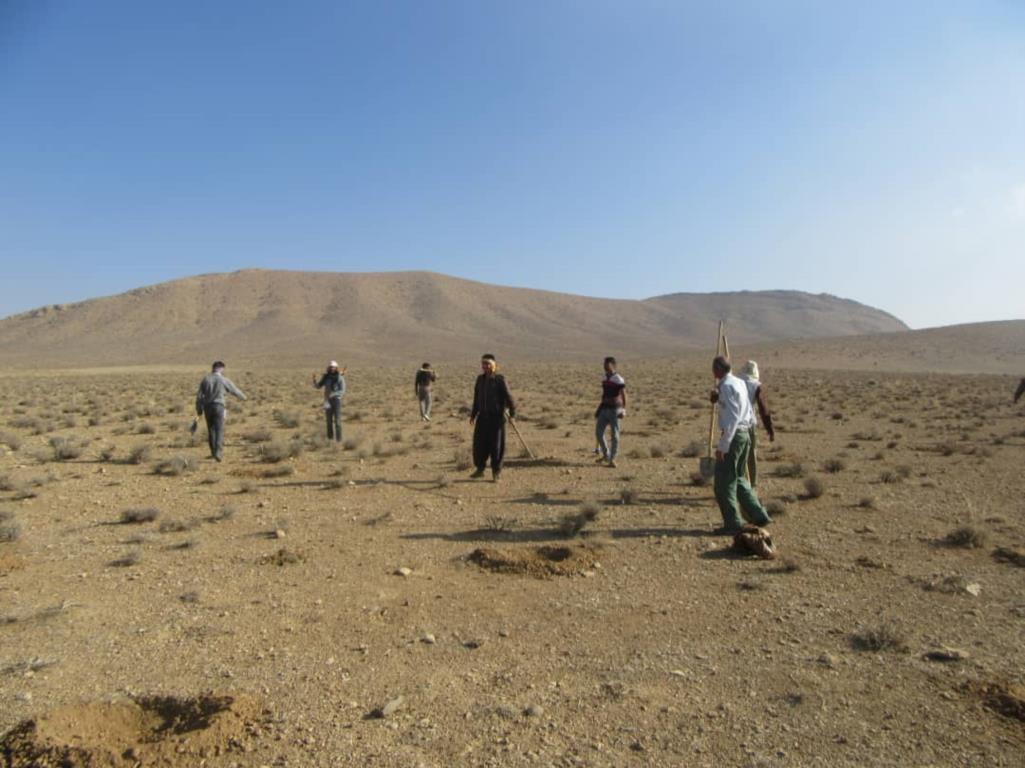 اجرای طرح بذر کاری درمرتع روستای احمد آباد شهرستان خرامه