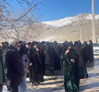 تشییع پیکر مادر شهید خداکرم منصوری در منطقه سپیدار