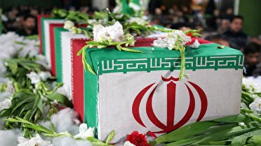 تشییع پیکر پاک دو شهید سرافراز حملات صهیونیست‌ها در استان قزوین